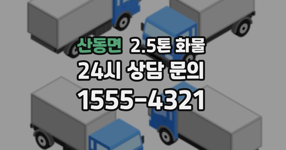 산동면 2.5톤 화물