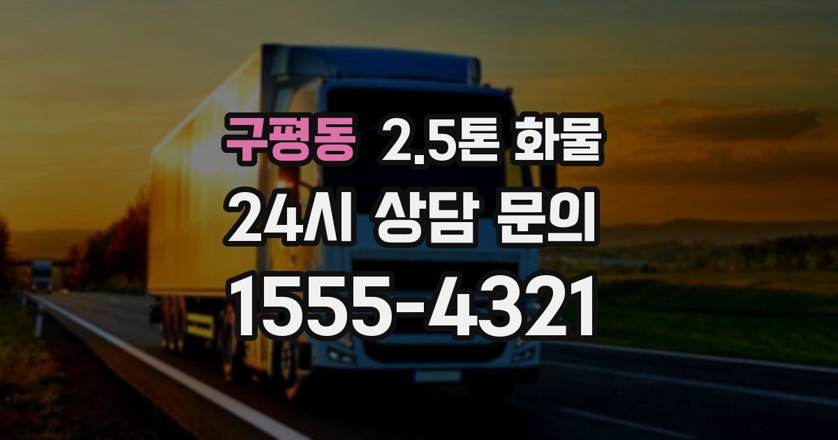 구평동 2.5톤 화물