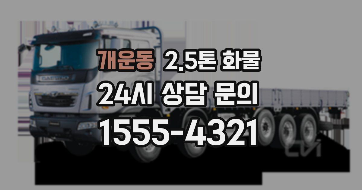 개운동 2.5톤 화물