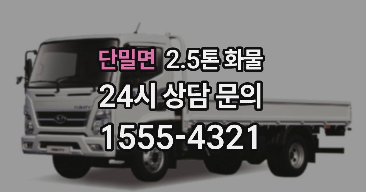 단밀면 2.5톤 화물