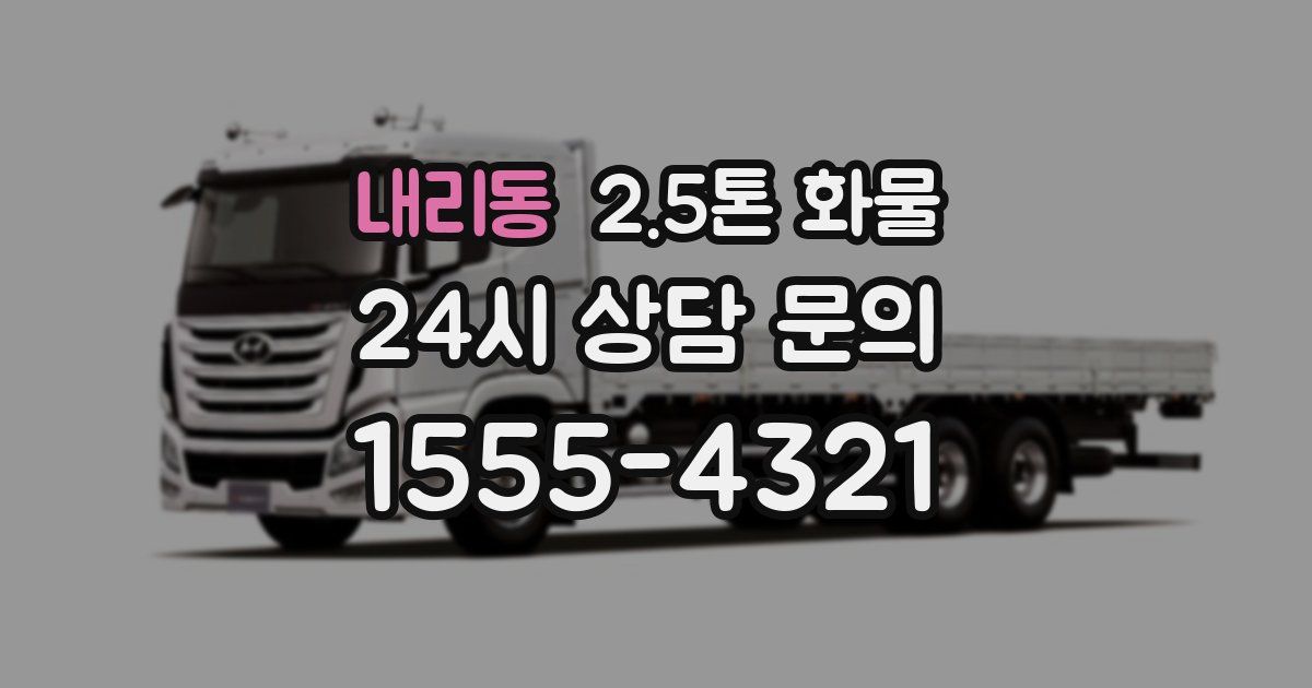 내리동 2.5톤 화물