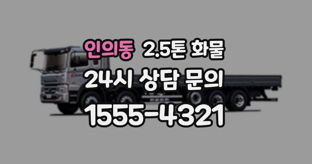 인의동 2.5톤 화물