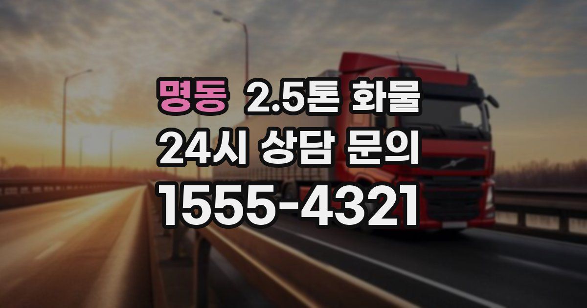 명동 2.5톤 화물