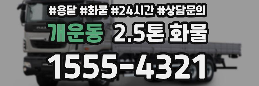 개운동 2.5톤 화물