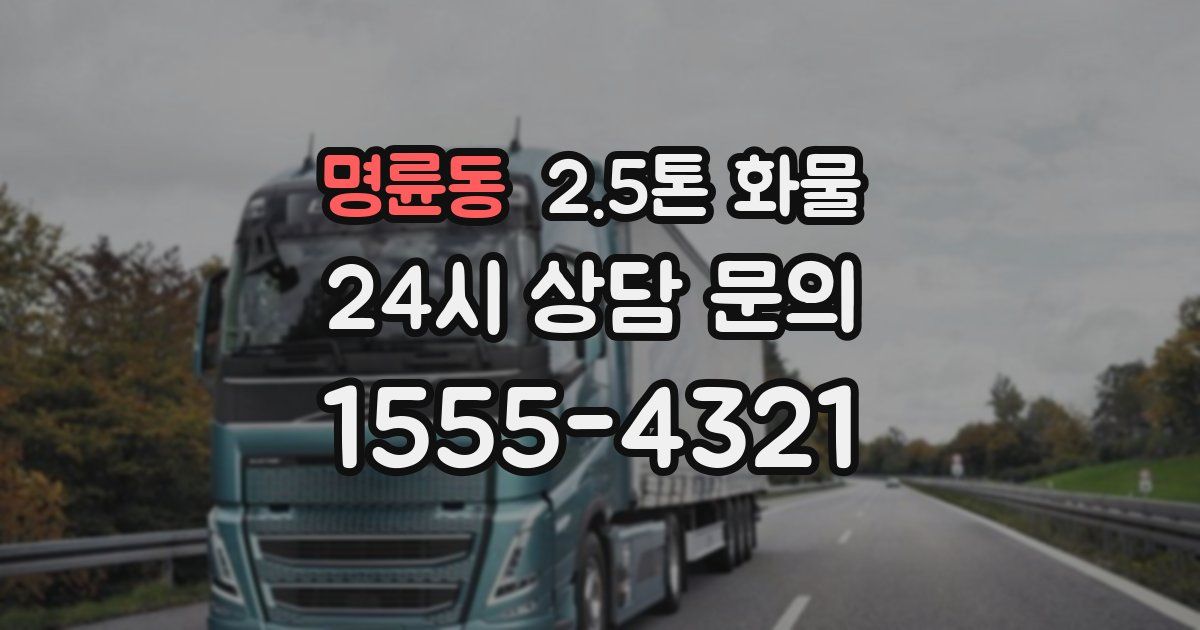 명륜동 2.5톤 화물
