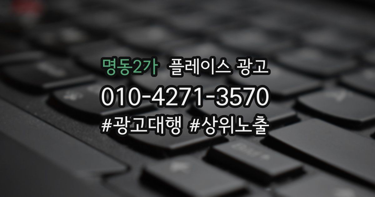명동2가 플레이스 광고