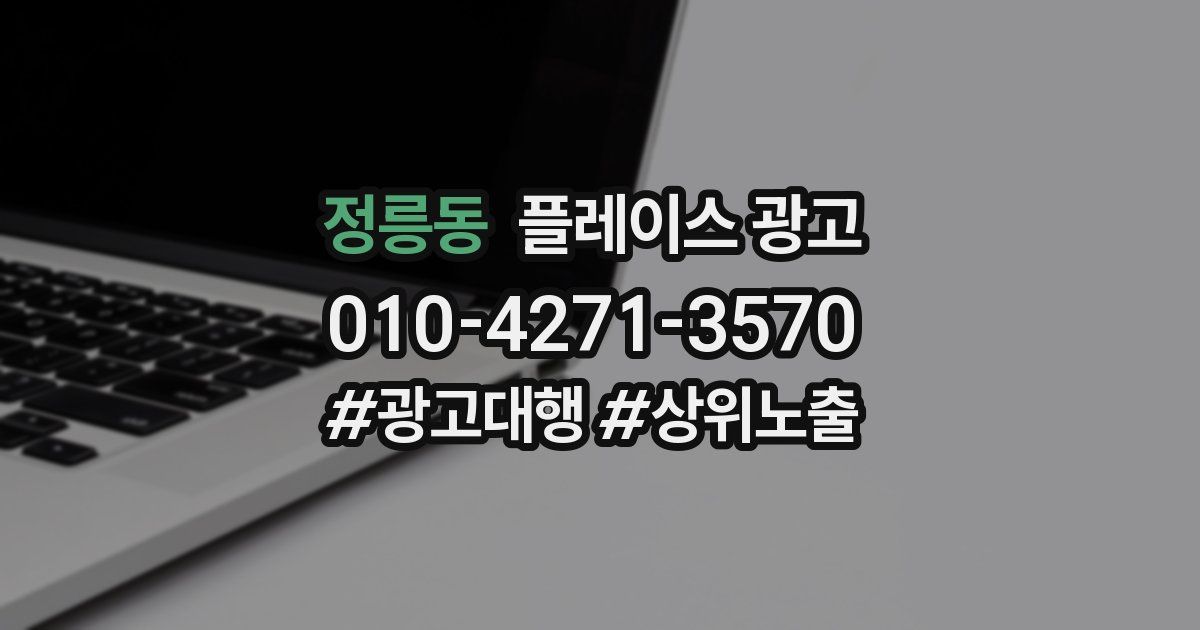 정릉동 플레이스 광고