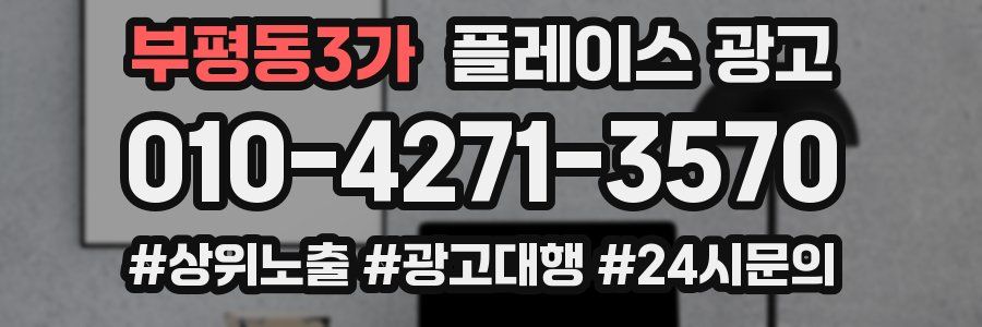 부평동3가 플레이스 광고