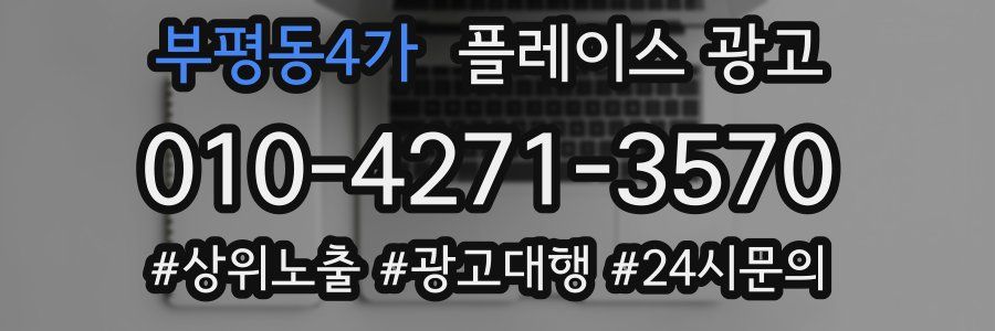 부평동4가 플레이스 광고