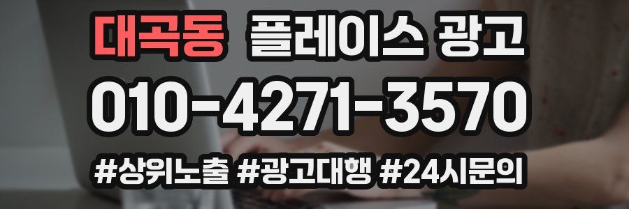 대곡동 플레이스 광고