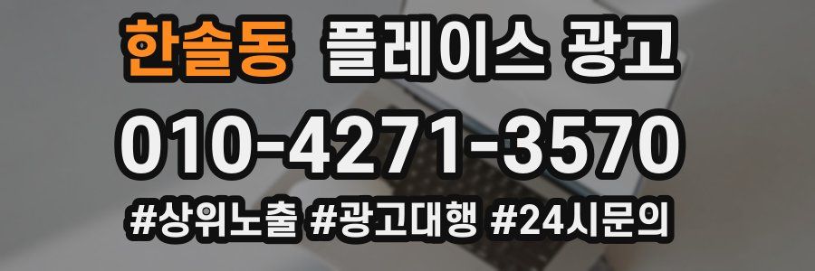 한솔동 플레이스 광고