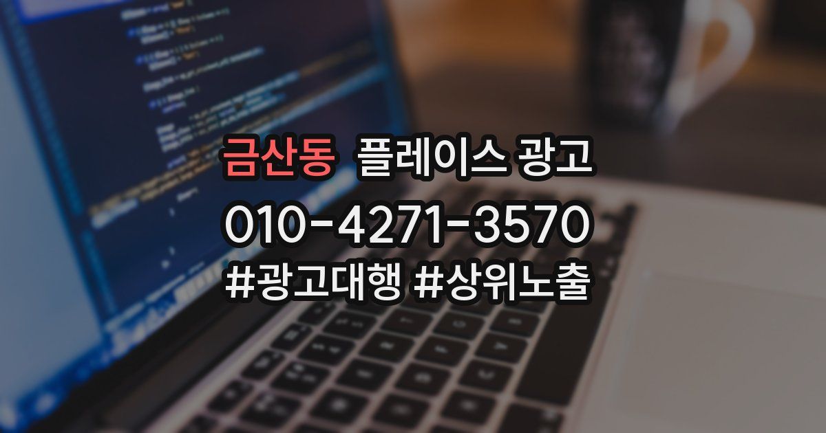 금산동 플레이스 광고
