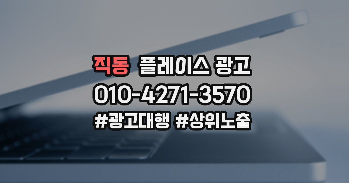 직동 플레이스 광고