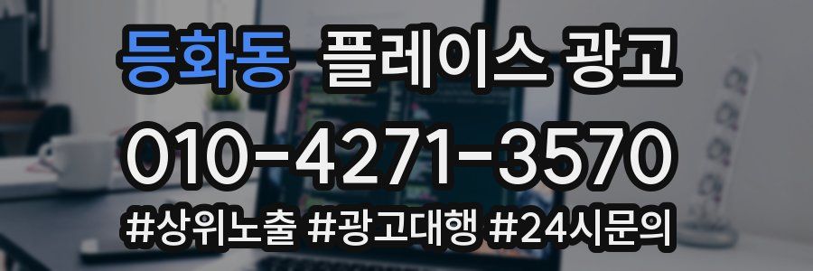 등화동 플레이스 광고