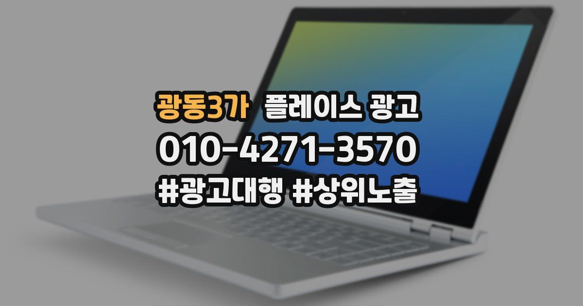 광동3가 플레이스 광고