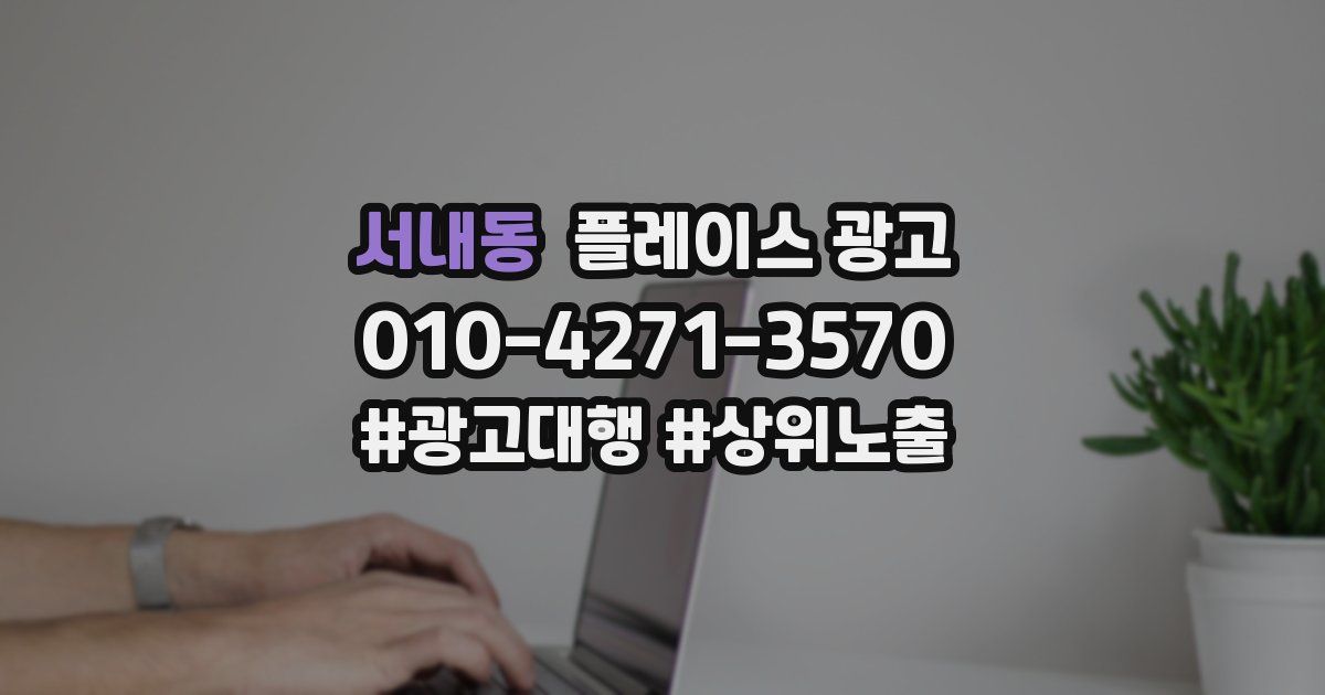 서내동 플레이스 광고