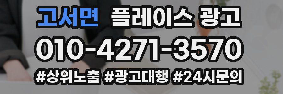 고서면 플레이스 광고