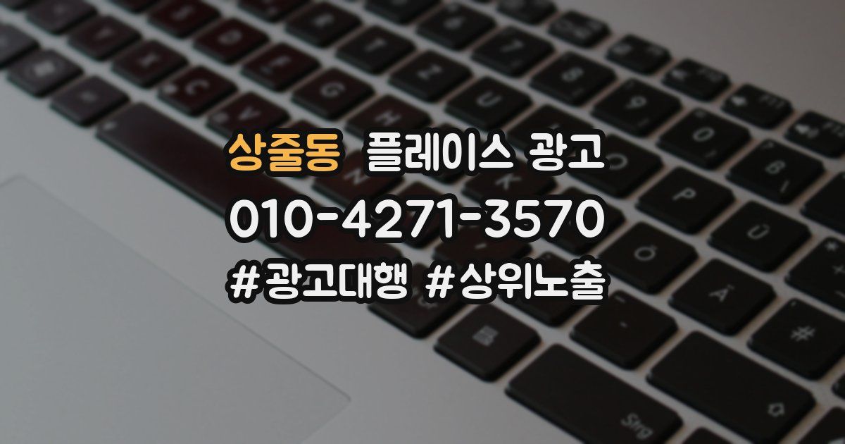 상줄동 플레이스 광고