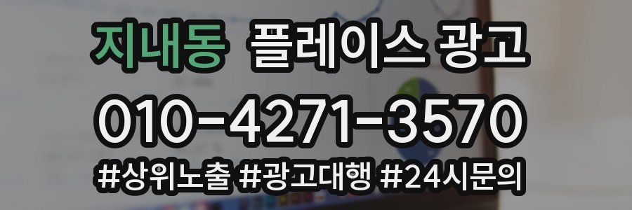 지내동 플레이스 광고