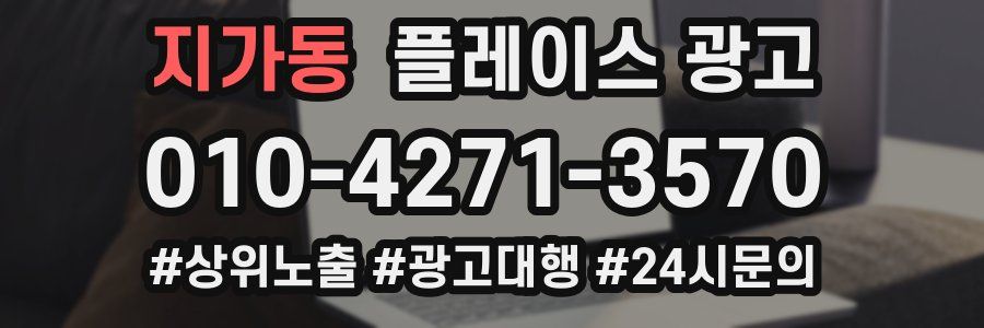 지가동 플레이스 광고