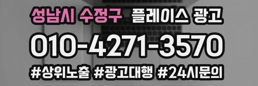 성남시 수정구 플레이스 광고