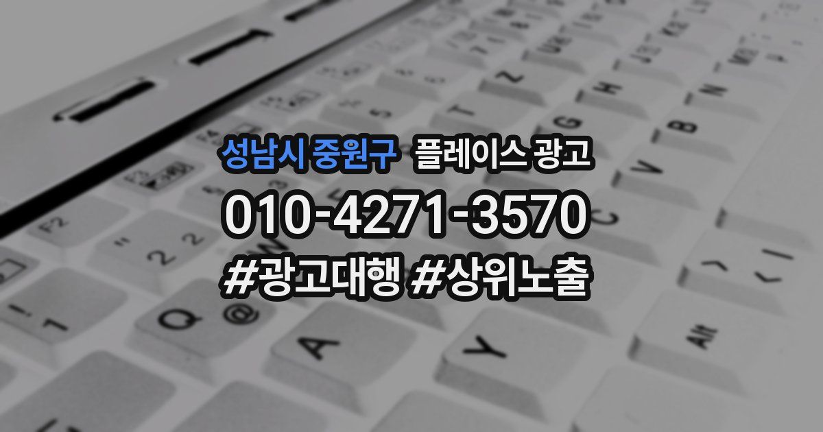 성남시 중원구 플레이스 광고