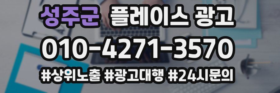 성주군 플레이스 광고