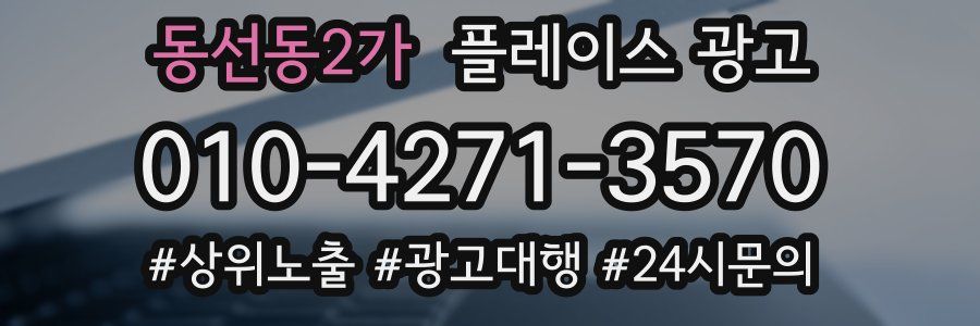 동선동2가 플레이스 광고
