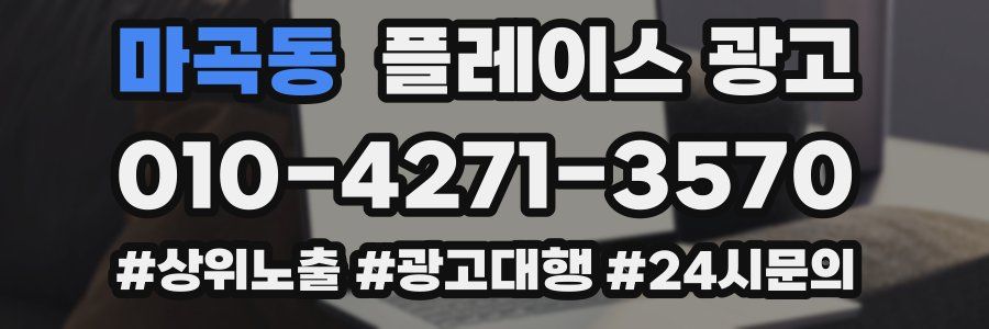 마곡동 플레이스 광고