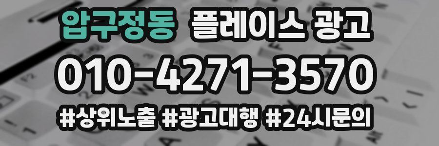 압구정동 플레이스 광고