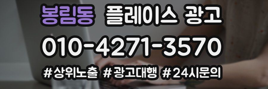 봉림동 플레이스 광고
