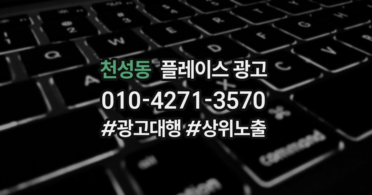천성동 플레이스 광고