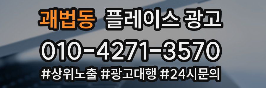 괘법동 플레이스 광고