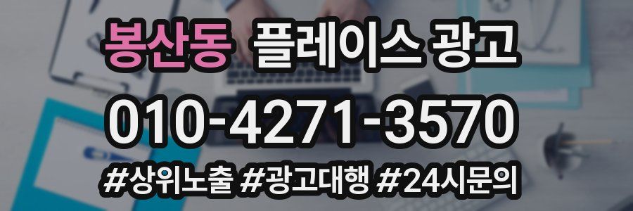 봉산동 플레이스 광고