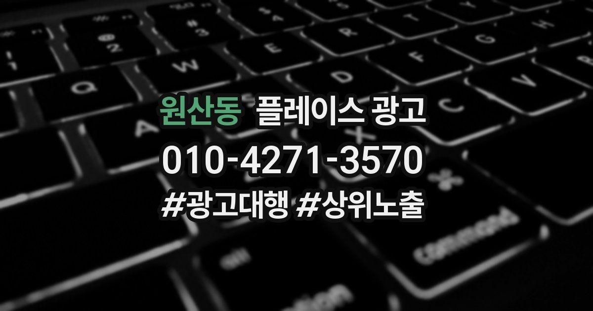 원산동 플레이스 광고