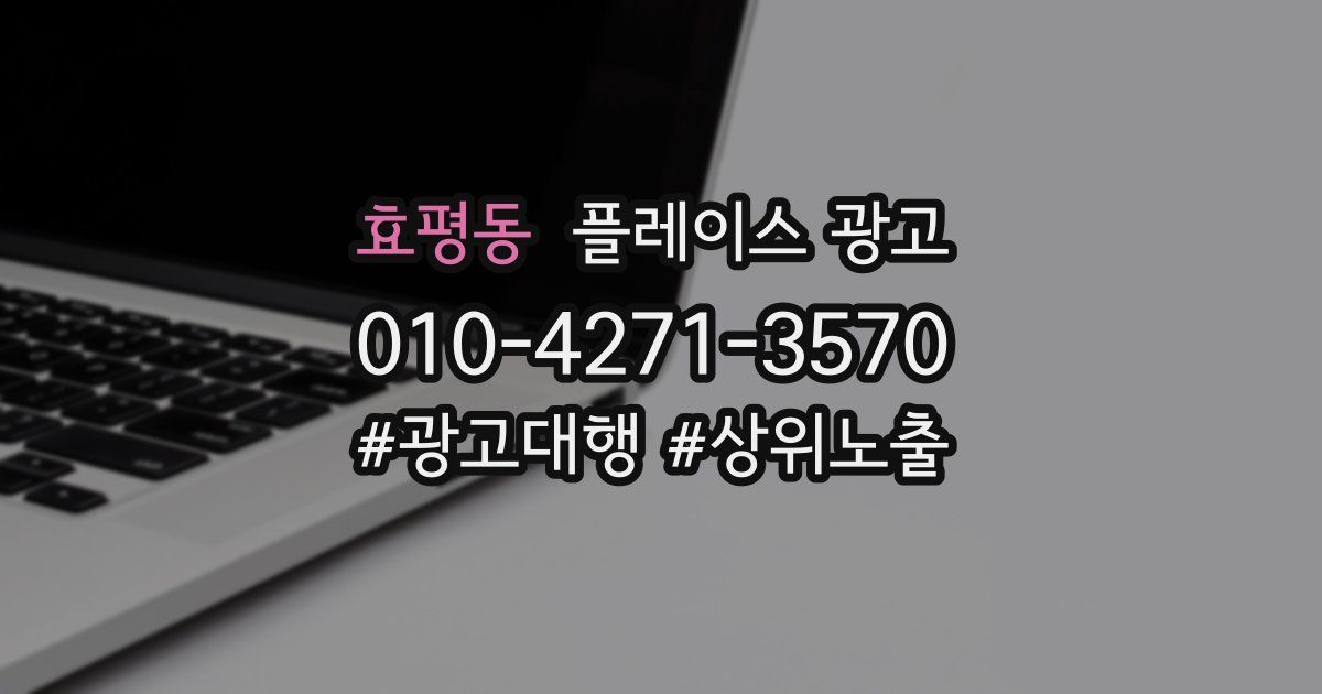 효평동 플레이스 광고