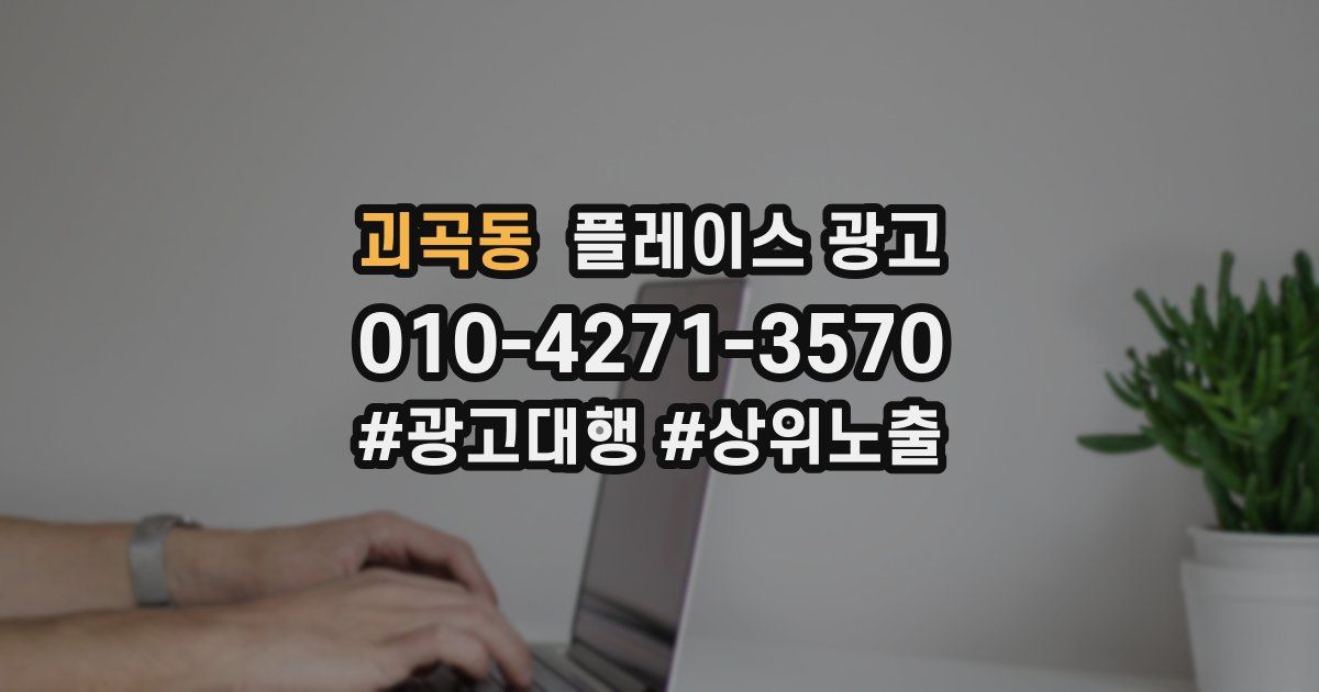괴곡동 플레이스 광고