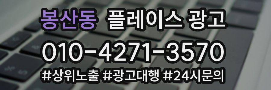 봉산동 플레이스 광고
