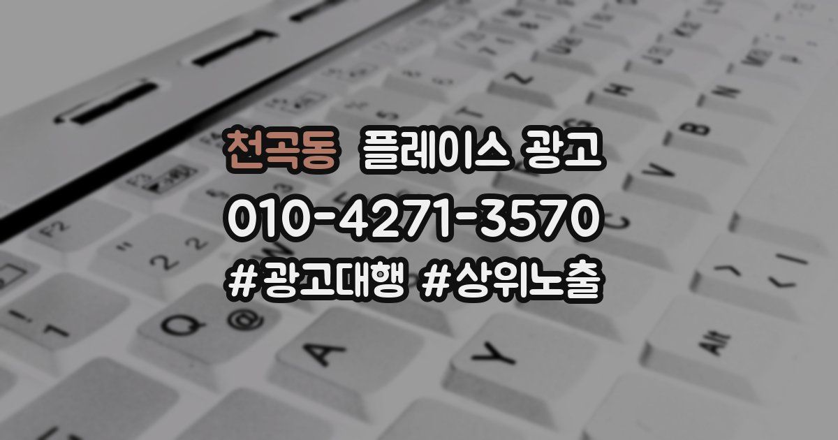 천곡동 플레이스 광고