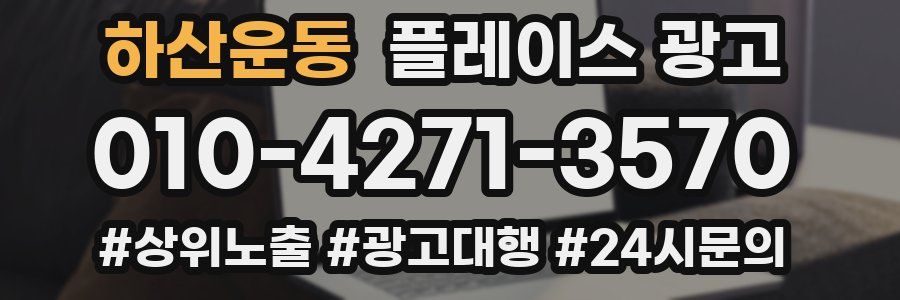 하산운동 플레이스 광고