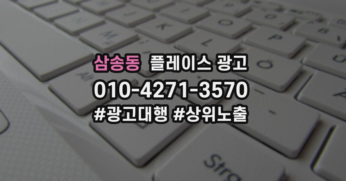 삼송동 플레이스 광고