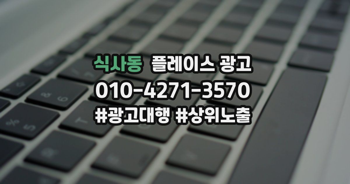 식사동 플레이스 광고