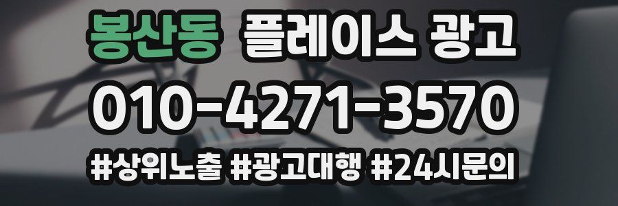봉산동 플레이스 광고