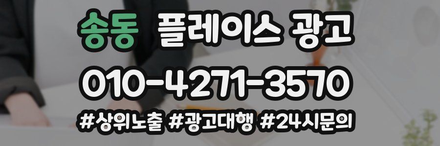 송동 플레이스 광고