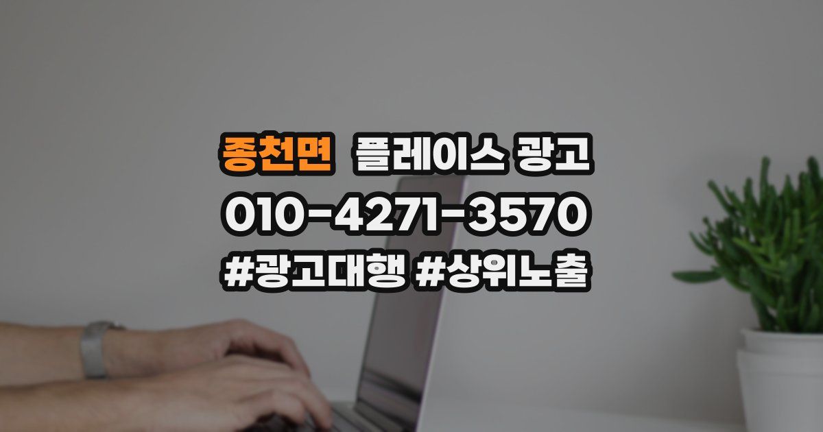 종천면 플레이스 광고
