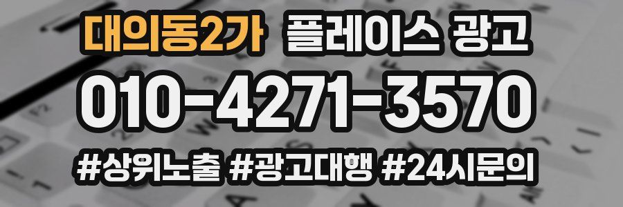 대의동2가 플레이스 광고