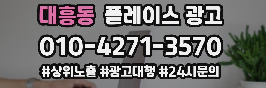 대흥동 플레이스 광고