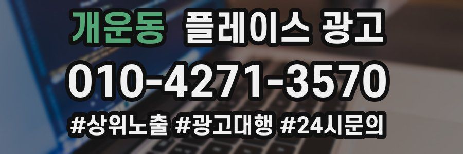 개운동 플레이스 광고