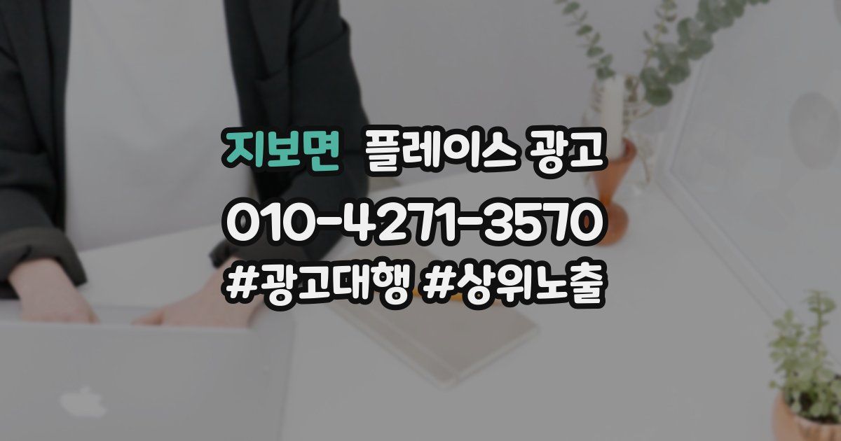 지보면 플레이스 광고