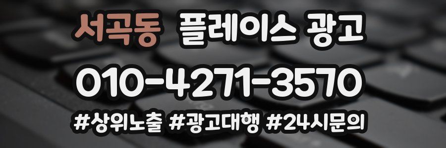 서곡동 플레이스 광고